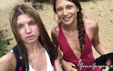 Gina Gerson and Talia Mint treasure sexy vacation time